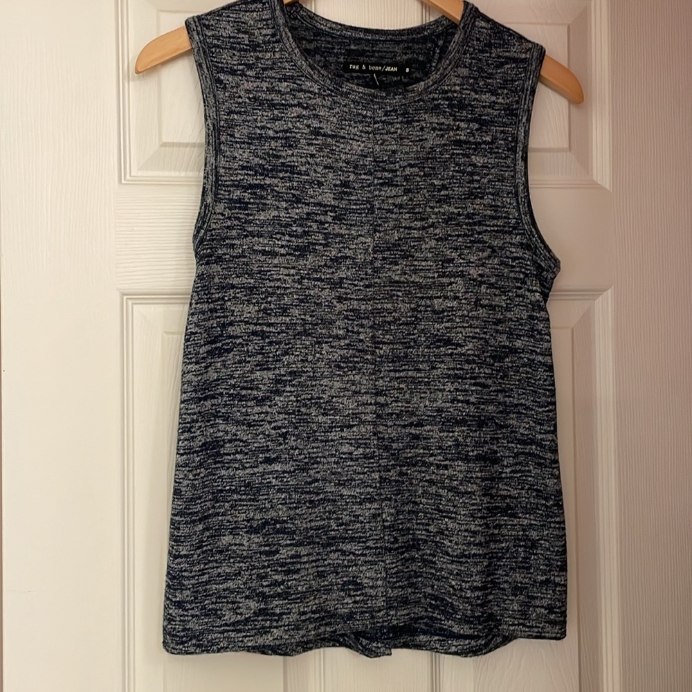 Rag and Bone navy sweater tank top - cute split in back!